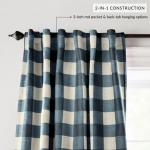 Home Fashions Farmhouse Living Grainger Buffalo-Check Verdunkelungsvorhang für Wohnzimmer und Schlafzimmer, Vorhang mit Stangentaschen, 132,1 x 241,3 cm, Indigo, 1 Vorhang