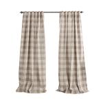 Home Fashions Farmhouse Living Grainger Buffalo-Check Verdunkelungsvorhang für Wohnzimmer und Schlafzimmer, Vorhang mit Stangentaschen, 132,1 x 213,4 cm, Leinen, 1 Vorhang