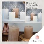 : 6 x Rustieke stompkaarsen 80/60 mm Safe Candle zelfdovend. Brandduur ca. 25 uur - 100% made in Germany door Wenzel kaarsen - RAL gecertificeerd (wolwit)