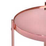 Salontafel, set van 2, diameter 43 x 45 cm + Ø 75 x 35 cm, rond, koper, metaal/glas, uniek, modern, woonkamertafels met glasplaat en metalen frame, bijzettafel, glazen tafel, koff