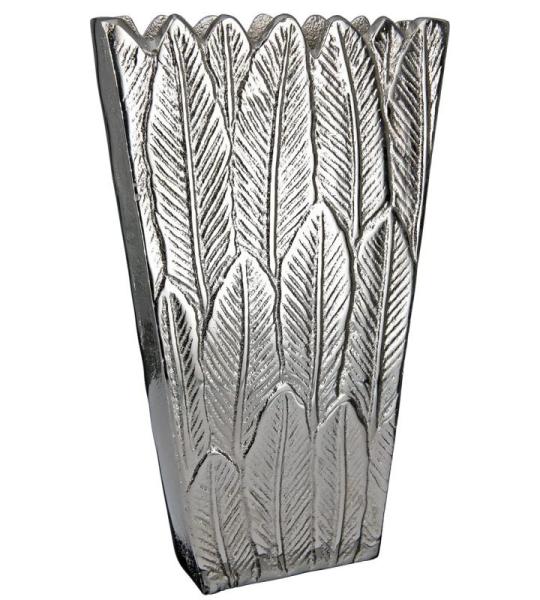 Bloemenvaas vaas van aluminium - decoratie woonkamer cadeau voor vrouwen verjaardag Moederdag - kleur: zilver hoogte 26,5 cm