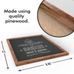 Houten ingelijst schoolbord - Premium magnetisch 18 x 22 rustiek krijtbord, geweldig met gewone of vloeibare krijtmarkers, niet-poreus wandhangend schoolbordbord