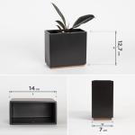 Alma Wandvazen, moderne hangende bloempotten voor aan de muur, 3-delige plantenpotset van hoogwaardig hars voor kamerplanten, kunstplanten, bloemen enz., zwart