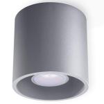Orbis Downlight Plafondlamp met cilindrische kap, plafondlamp, woonkamer, eetkamer, lamp, keuken en hal, van aluminium in grijs, 10 x 10 x 10 cm