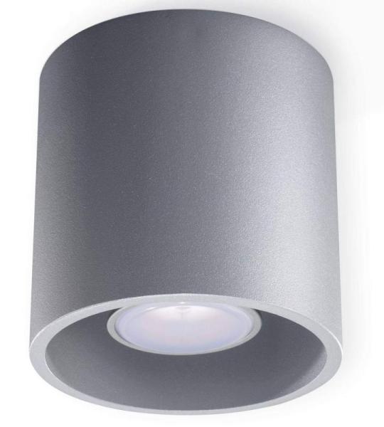Orbis Downlight Plafondlamp met cilindrische kap, plafondlamp, woonkamer, eetkamer, lamp, keuken en hal, van aluminium in grijs, 10 x 10 x 10 cm