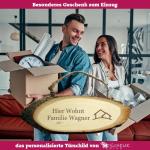 Deurbordje met gravure - naam + spreuk + motief mogelijk - van hout met koord, welkomstbordje, familiebordje, gepersonaliseerd houten bordje als decoratie of cadeau-idee