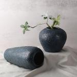 Blaue Keramikvase, blaue Vasen für Heimdekoration, rustikale große blaue Keramikvasen für Tafelaufsätze, blaue dekorative Vasen für Wohnzimmer, Tisch, Küche und Büro, modern