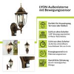 Buitenlamp met bewegingsmelder aluminium in zwart koper IP44 wandlamp huis tuin