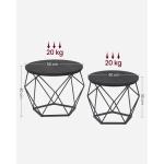 Salontafel rond, set van 2, woonkamertafel, bijzettafel, modern, afneembaar tafelblad, voor woonkamer, inktzwart LET040B22
