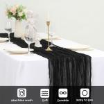 Tafelloper kaasdoek, 6 stuks, zwarte tafelloper, rustieke gaasstof, boho-decoratie, tafelloper, kaasdoek, tafeldecoratie voor bruiloft, feest, bruidsdouche, tafeldecoratie