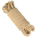 Jute touw, 8 mm dik, 10 m, tuinhenneptouw, bruin jute touw voor kattenkrabpaal, 8 mm rustieke decoratie henneptouw voor doe-het-zelf knutselen, ophangen en decoraties