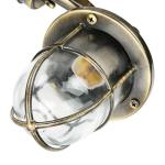 Buitenwandlamp IP64 donker messing antiek E27 glas echt messing maritiem wandlamp buiten terras tuin