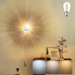 Wandlamp voor binnen, vintage, wandverlichting met dimbare schakelaar en 180 cm kabel, wandlamp, henneptouw, E27, retro bedlampje, voor slaapkamer, woonkamer, trap, hal, café, bar