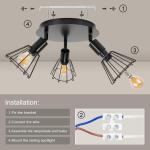 Plafondlamp, spots, draaibaar, zwart, spot, met fitting E14, plafondlamp, 6 , voor binnen, keuken, slaapkamer, woonkamer, max. 40 W, zonder lampen