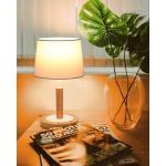 Nachtkastlamp, dimbaar van hout, moderne stijl, led-tafellamp, bureaulamp, retro voor slaapkamer of in hotel of café, wit