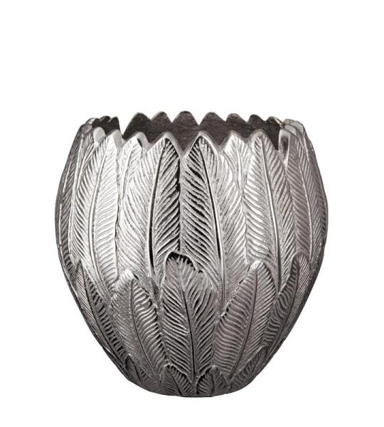 Bloemenvaas vaas van aluminium - decoratie woonkamer cadeau voor vrouwen verjaardag Moederdag - kleur: zilver hoogte 21,5 cm