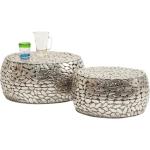 Design Pebbles Deluxe Salontafel, Set van 2, Zilver