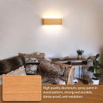 16W LED wandlamp binnen moderne wandlamp voor gang verlichting wandlamp voor wandverlichting warm wit up down licht houtkleurig rustiek vintage 32cm