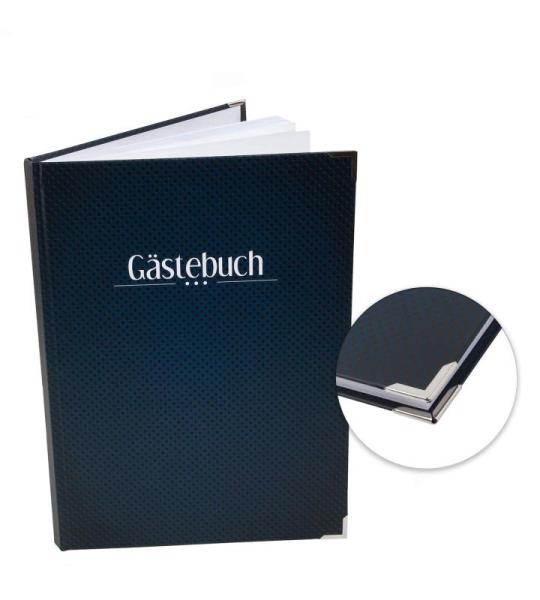 Blanco gastenboek, DIN A4, blauw, boek om in te voeren voor gasten, eenvoudig blanco boek voor hotel, bruiloft, verjaardag