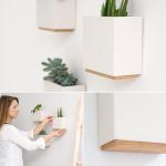 Alma Wandvazen, moderne hangende bloempotten voor aan de muur, 3-delige plantenpotset van hoogwaardig hars voor kamerplanten, kunstplanten, bloemen en meer, crème
