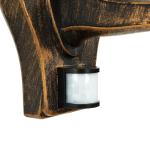 Buitenlamp met bewegingsmelder aluminium in zwart koper IP44 wandlamp huis tuin