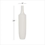 White Ceramic Modern Vase, 23 x 5 x 5, Large