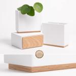 Alma Wandvazen, moderne hangende bloempotten voor aan de muur, 3-delige plantenpotset van hoogwaardig hars voor kamerplanten, , bloemen enz., wit