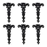 6 stuks klassieke decoratieve T-, 3,2 inch zware zinklegering T-riem antieke schuurdeur met schroeven (zwart)