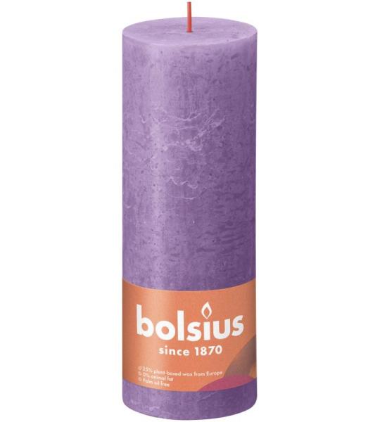4 stuks Vibrant Violet (paars) rustieke Pillar Candles, 6,9 x 19,5 cm, premium Europese kwaliteit, natuurlijke eco-vriendelijke op planten gebaseerde was, ongeparfumeerd driplex sm