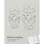 Salontafel rond, set van 2, woonkamertafel, bijzettafel, modern, afneembaar tafelblad, voor woonkamer, sneeuwwit-wolkenwit LET040W46