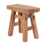Rustieke houten kruk vintage 40" | gerecycled hardhout, 43 x 45 x 27 cm (h x b x d) | kruk van massief hout, kruk | kleur: 08 honingkleuren gewaxt