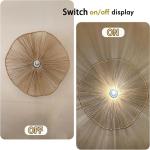 Wandlamp voor binnen, vintage, wandverlichting met dimbare schakelaar en 180 cm kabel, wandlamp, henneptouw, E27, retro bedlampje, voor slaapkamer, woonkamer, trap, hal, café, bar