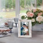 Rustieke fotolijst, 10 x 15 cm, set van 7 in verschillende kleuren, voor wand- en tafelopstelling