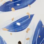 Hedendaagse keramische onregelmatige vaas, 7" x 6" x 13", blauw