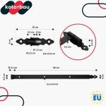 Loadband met blokken, 800 mm, gepoedercoat staal, deurband met kogellagers, scharnier, zwart, links en rechts, laadbanden, deurband, houten deur, tuindeurband