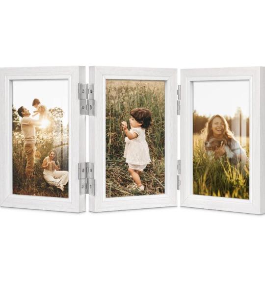 Fotolijst collage 10x15 hout wit 3 afbeeldingen meervoudige fotolijst rustiek modern deco familiecadeau