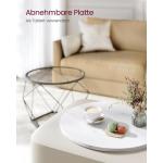 Salontafel rond, set van 2, woonkamertafel, bijzettafel, modern, afneembaar tafelblad, voor woonkamer, marmerwit-inktzwart LCT041W59