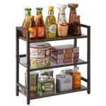3-laags kruidenrek - Industrieel aanrechtblad, organizer voor desktopopslag, staand kruidenrek voor aanrecht, keuken, kantoor, woonkamer, grijs TLJ021G