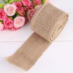 Jute Lint Stof Rustiek Jute Lint Roll Jute Rollen, Brede Jute Linten Natuurlijk voor Feest Decoratief DIY Handgemaakte Ambachten Kunst, Kerstdecoratie (50mm)
