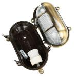 Buitenwandlamp messing glas in antiek IP64 balkon terras huis H: 13 cm E27 riffel schip licht maritieme wandlamp tuin SKIATHOS