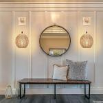 Vintage Wandlamp Met Gevlochten Rotan Lampenkap,E27 Retro Wandlamp Met Schakelaar En Stekker Dimbare Wandlamp,Boho Lamp Rustiek,Voor Slaapkamer Hal Foyer Bars Hotels