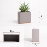 Alma Wandvazen, moderne hangende bloempotten voor aan de muur, 3-delige plantenpotset van hoogwaardig hars voor kamerplanten, kunstplanten, bloemen enz., taupe