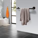 Rohr Handtuch Bar Wand montiert Industriehandtuch Rack Halter Rustikale Heavy Duty Badezimmer Hardware (24 inch, Schwarz)