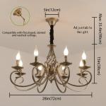 Rustieke Kroonluchter Frans Landelijk Vintage Kroonluchter Metaal Antiek Brons Hanglamp voor Eiland Keuken Boerderij Eetkamer Woonkamer 8 Licht Brons