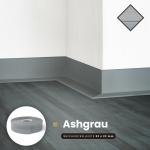 Zachte plint, 10 m, asgrijs, 32 x 23 mm, pvc, zelfklevend, knikhoek plint, hoekprofiel, aansluitprofiel, vloerlijst, rubberen plint