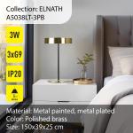 LED Lampe - Tischleuchte Dimmbare - Tischlampe Wohnzimmer - Metall Lampenschirm - warmes Licht für Schlafzimmer - Kabel - 3xG9 3W mgl - auch Bürolampe