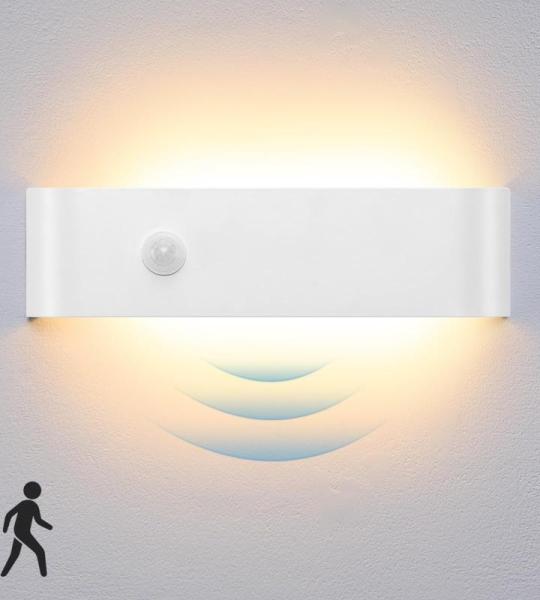 LED wandlamp binnen met bewegingssensor wandlamp wit up down licht wandverlichting warm wit trapverlichting 16W IP44 ganglampen voor woonkamer slaapkamer gang van aluminium