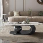 Luxuriöser Couchtisch aus Marmor mit goldfarbener Metallhalterung für Wohnzimmer, elegantes Design, leicht zu reinigen