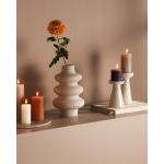 Rustieke stompkaarsen - lichtgrijs - 4 stuks - 8 x 7 cm - decoratieve kaarsen - lengte brandduur 35 uur - ongeparfumeerde - natuurlijke plantenwas - zonder palmolie