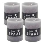 Spaas Stompkaars rustieke stomp kaars meerdere kleuren - in voordeelverpakking, mooi cadeau voor Kerstmis), rustieke look (6,8 cm Ø x 8 cm hoog, grijs)